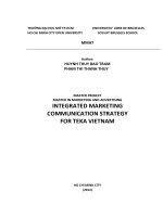 Integrated marketing communication strategy for Teka VietNam