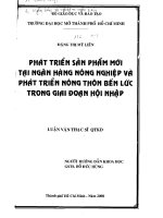 Phát triển sản phẩm mới tại ngân hàng nông nghiệp và phát triển nông thôn Bến Lức trong giai đoạn hội nhập