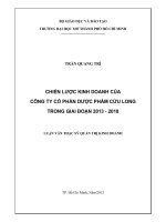 Chiến lược kinh doanh của Công ty cổ phần dược phẩm Cửu Long trong giai đoạn 2013 đến 2018