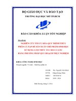 Nghiên cứu tối ưu hóa quy trình thủy phân cá tạp để sản xuất chế phẩm sinh học sử dụng làm thức ăn cho cá lóc bằng phương pháp quy hoạch thực nghiệm