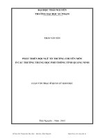 phát triển đội ngũ tổ trưởng chuyên môn ở các trường trung học phổ thông tỉnh quảng ninh
