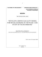 Develop a service quality model for retail banking in VietNam Case study of techcombank