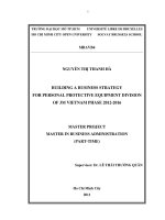 Building a business strategy for personal protective equipment division of 3M Vietnam phase 2012 to 2016