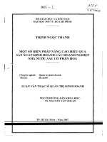 Một số biện pháp nâng cao hiệu quả sản xuất kinh doanh các doanh nghiệp nhà nước sau cổ phần hóa