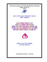 Giải pháp nâng cao chất lượng tín dụng đối với cho vay hộ nghèo tại ngân hàng chính sách xã hội huyện Diễn Châu, Nghệ An