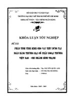 Phân tích tình hình cho vay tiêu dùng tại ngân hàng thương mại cổ phần Ngoại thương Việt Nam chi nhánh Bình Thạnh