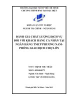 Đánh giá chất lượng dịch vụ đối với khách hàng cá nhân tại ngân hàng TMCP phương nam phòng giao dịch chơ lớn