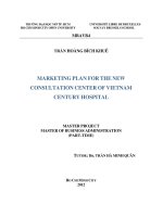 Marketing plan for the new consultation center of Vietnam Century Hospital