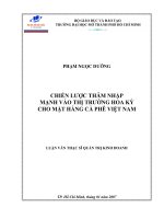 Chiến lược thâm nhập mạnh vào thị trường Hoa Kỳ cho mặt hàng cà phê Việt Nam