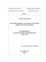 Investment project analysis of a packaged fresh cake manufacturer