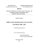 Chiến lược kinh doanh cảng Sài Gòn giai đoạn 2006 đến 2015