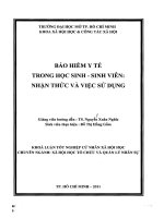 Bảo hiểm y tế trong học sinh sinh viên. Nhận thức và việc sử dụng