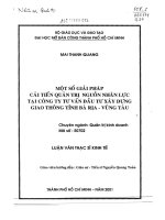 Một số giải pháp cải tiến quản trị nguồn nhân lực tại công ty tư vấn đầu tư xây dựng giao thông tỉnh Bà Rịa Vũng Tàu