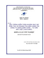 Quy trình kiểm toán khoản mục nợ phải thu và doanh thu bán hàng tại Công ty TNHH kiểm toán tư vấn Đất Việt (Vietland)