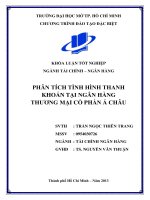 Phân tích tình hình thanh khoản tại ngân hàng thương mại cổ phần Á Châu