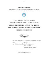 đề tài kế toán tiền lương và các khoản trích theo lương  tại  trung tâm quản lý và điều hành vận tải hành khách công cộng