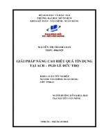 Giải pháp nâng cao hiệu quả tín dụng tại ACB PGD Lê Đức Thọ