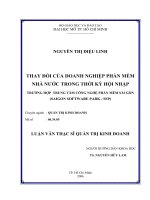 Thay đổi của doanh nghiệp phần mềm nhà nước trong thời kỳ hội nhập. Trường hợp Trung tâm công nghệ phần mềm Sài Gòn (Saigon Software Park SSP)
