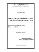 Chiến lược thâm nhập thị trường Châu Âu ngành giày da Việt Nam