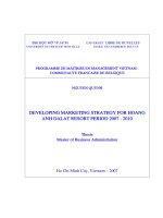 Developing marketing strategy for Hoang Anh Dalat resort period 2007 to 2010