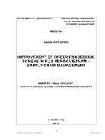 Improvement of order processing scheme in Fuji xerrox Viet Nam supply chain management