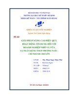 Giải pháp nâng cao hiệu quả hoạt động tín dụng đối với doanh nghiệp nhỏ và vừa tại Ngân hàng TMCP Phương Nam Chi nhánh Chợ Lớn