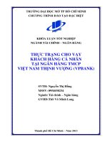 Thực trạng cho vay khách hàng cá nhân tại ngân hàng TMCP Việt Nam Thịnh Vượng (VPBANK)