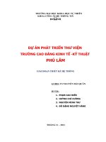 DỰ ÁN PHÁT TRIỂN THƯ VIỆN TRƯỜNG CAO ĐẲNG KINH TẾ KỸ THUẬT  PHÚ LÂM