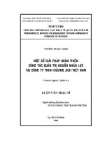 Một số giải pháp hoàn thiện công tác quản trị nguồn nhân lực tại Công ty TNHH Hsiang Jiun Việt Nam