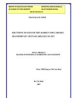 Solutions to expand the market for cargoes transport of Vietnam Airlines to 2015