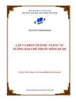 Lập và phân tích dự án đầu tư xưởng bào chế thuốc Đông dược