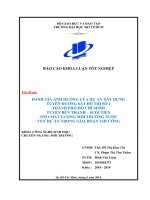 Đánh giá ảnh hưởng của dự án xây dựng tuyến đường sắt đô thị số 1 Thành phố Hồ Chí Minh, tuyến Bến Thành Suối Tiên tới chất lượng môi trường nước ven dự án trong giai đoạn thi công