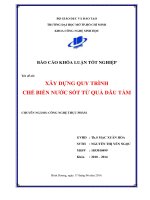 Xây dựng quy trình chế biến nước sốt từ quả dâu tằm