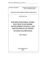 Building industrial zones solution to economic development in rural and mountainous locations of Dong Nai province