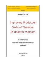 Improving production costs of shampoo in Unilever Vietnam
