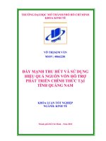Đẩy mạnh thu hút và sử dụng hiệu quả nguồn vốn hỗ trợ phát triển chính thức tại tỉnh Quảng Nam