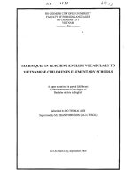 Techniques in teaching English vocabulary to Vietnamese children in elementary schools