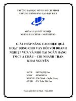 Giải pháp nâng cao hiệu quả hoạt động cho vay đối với doanh nghiệp vừa và nhỏ tại ngân hàng TMCP Á Châu Chi nhánh Trần Khai Nguyên