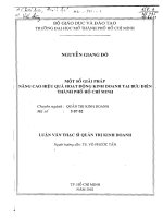 Một số giải pháp nâng cao hiệu quả hoạt động kinh doanh tại bưu điện Thành phố Hồ Chí Minh