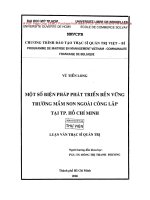 Một số biện pháp phát triển bền vững Truờng mầm non ngoài công lập tại thành phố Hồ Chí Minh