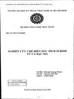 nghiên cứu chế biến xúc xích surimi từ cá bạc má