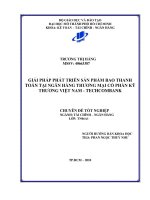 Giải pháp phát triển sản phẩm bao thanh toán tại Ngân hàng thương mại cổ phần kỹ thương Việt Nam Techcombank