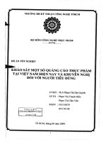 khảo sát một số quảng cáo thực phẩm tại việt nam hiện nay và khuyến nghị đối với người tiêu dùng