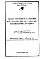 Tìm hiểu những yếu tố tác động đến tính trung thực của trẻ vị thành niên trong bối cảnh xã hội hiện nay