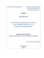 Production yield imrovement activities at Aldila composite products co. LTD Using lean six sigma approach
