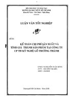 Kế toán chi phí sản xuất và tính giá thành sản phẩm tại công ty cổ phần TĐ kỹ nghệ gỗ Trường Thành