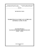 Marketing plan for Van An private general clinic in 2013