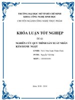 Nghiên cứu quy trình sản xuất nhân kem bánh ngọt