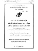 Nhu cầu của công nhân và các vấn đề trong quá trình chuẩn bị đi xuất khẩu lao động (Trường hợp các công nhân tại hai Công ty Sovilaco và Suleco thành phố Hồ Chí Minh)