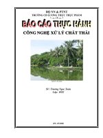 báo cáo thực hành công nghệ xử lý chất thải